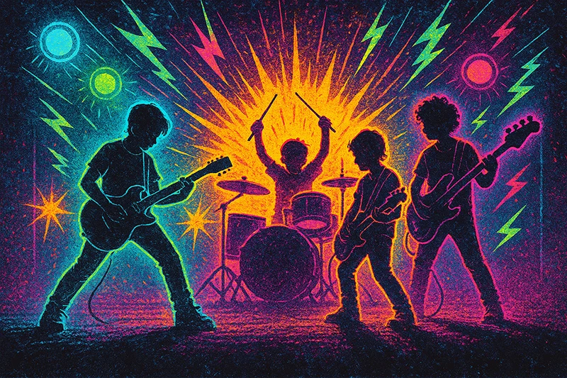 Best Lesson Ever student band performing live on stage